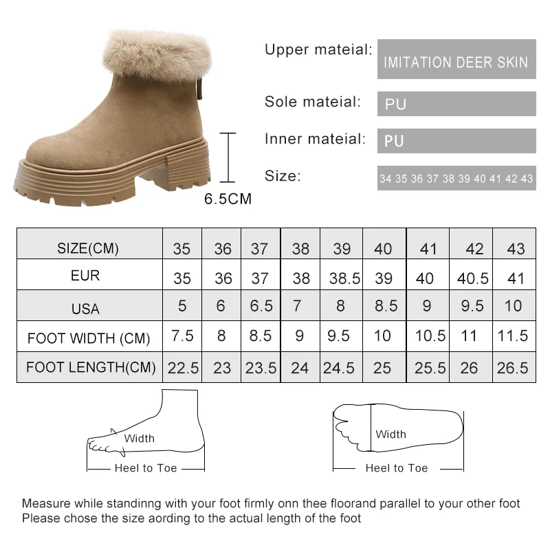 AIYUQI Snow Boots Women 2023 New Winter Fur Ankle Boots Women Plus Fleece Platform Warm English Style Chelsea Boots Shoes Women