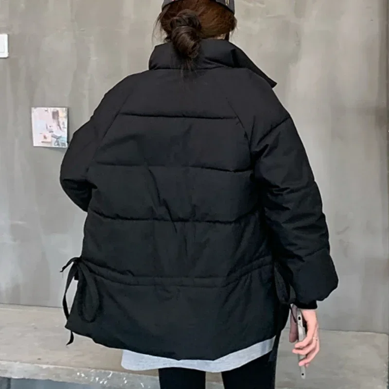 Парки женские свободные нежные дизайнерские повязки стильные теплые толстые