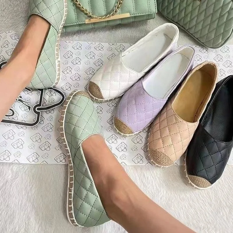 

New thick bottom hemp rope straw woven slip-on shoes women's shallow mouth fisherman shoes single shoes women shoes