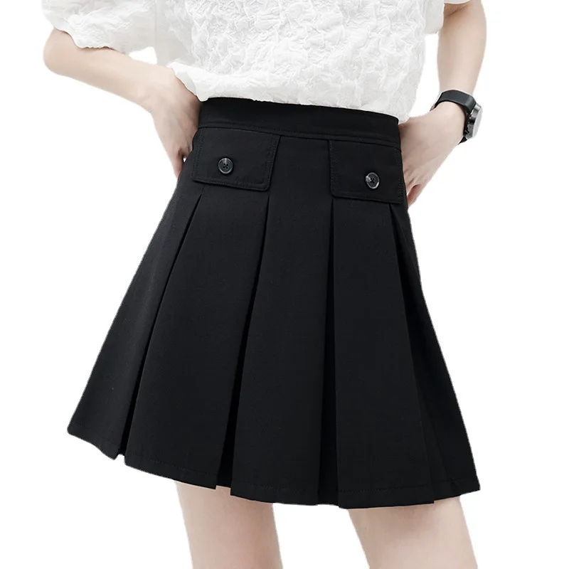 Women's Short Skirt Summer New Pleated Skirt High Waist A Line Skirt Fashion Trend Design Sense Plus Size Short Skirt
