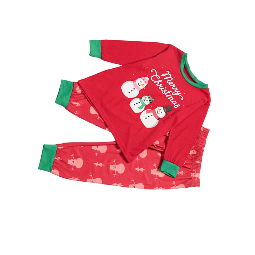 

1 Set Christmas Parent-child Clothes Snowman Printing Costume Christmas Clothing Pajamas for Home (Father, S)