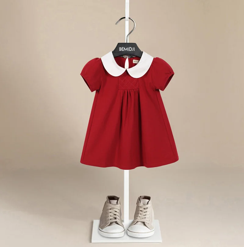 

Платье детское летнее хлопковое с коротким рукавом, в пасторальном стиле