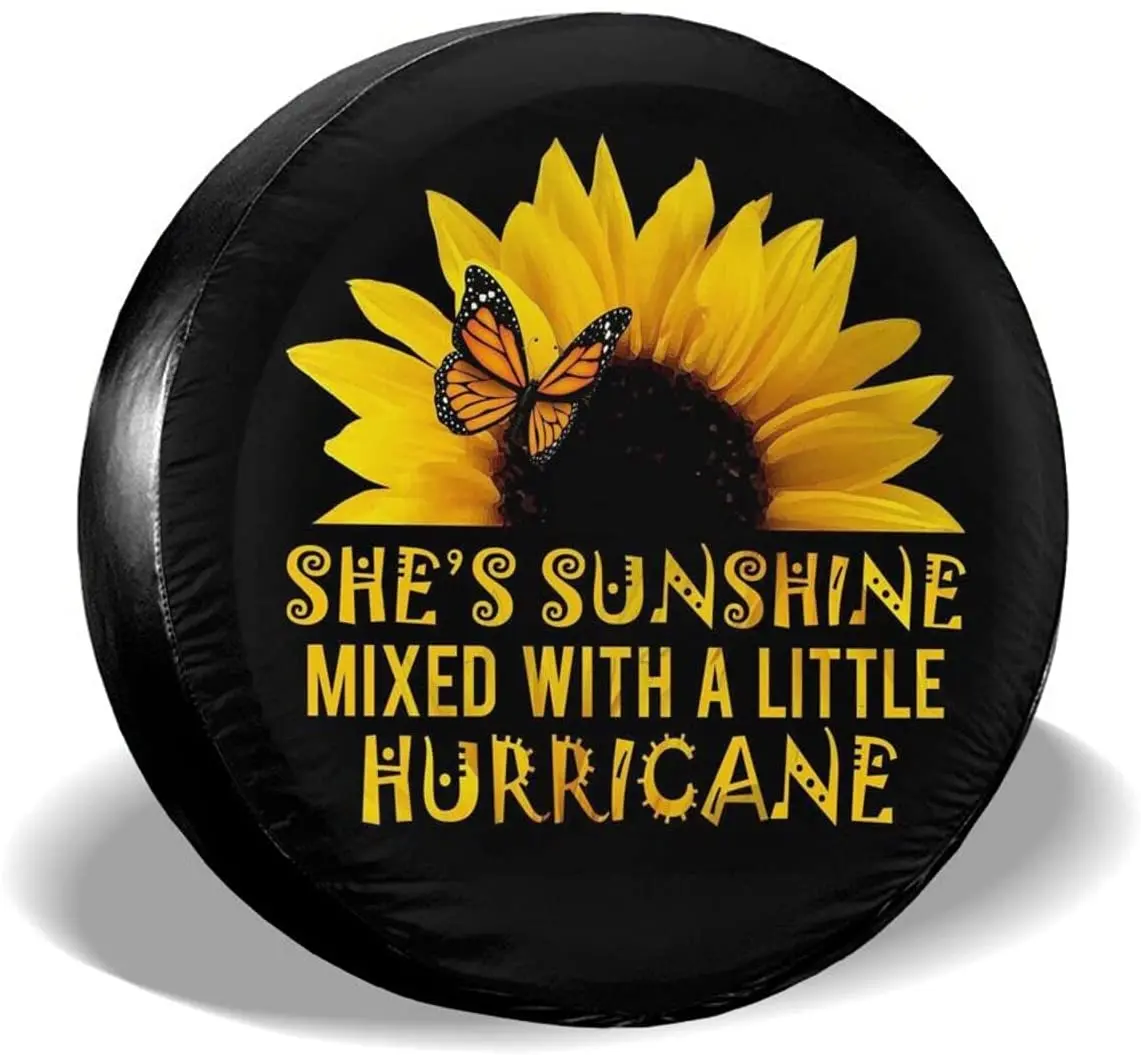 

Hitamus Butterfly and Sunflower Spare Tire Cover Universal Fit for Jeep Wrangler Rv SUV Truck Travel Trailer and Many Vehicles