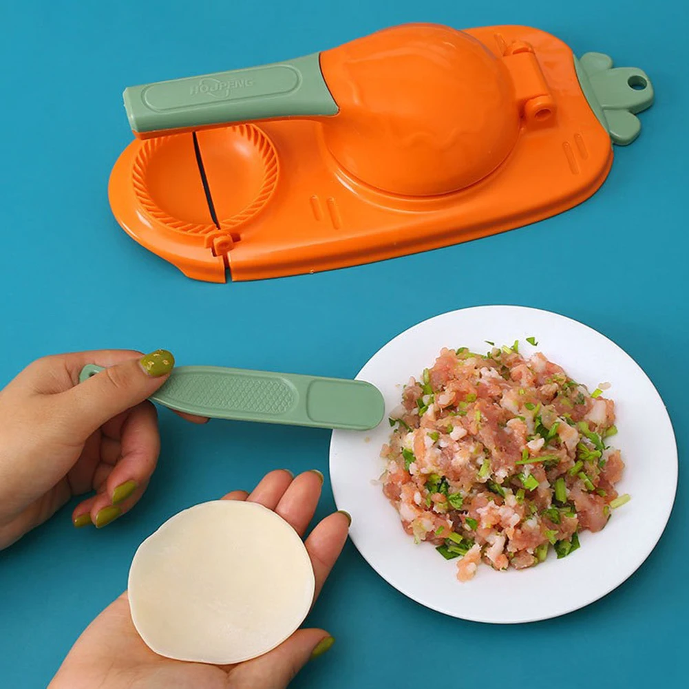 

Dumpling Skin Artifact 2 in 1 Dumpling Maker Manual Wrapper Making Plastic Mold Dough Pressing Tool Kitchen Baking Accessories