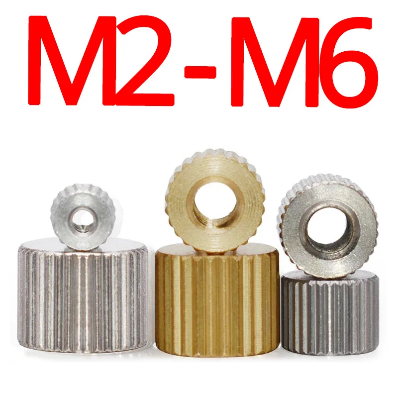 

Латунная накатная гайка M2 M2.5 M3 M4 M5 M6, круглая ручная защитная крышка, гайка для большого пальца, медная нержавеющая сталь, сквозное и потайно...