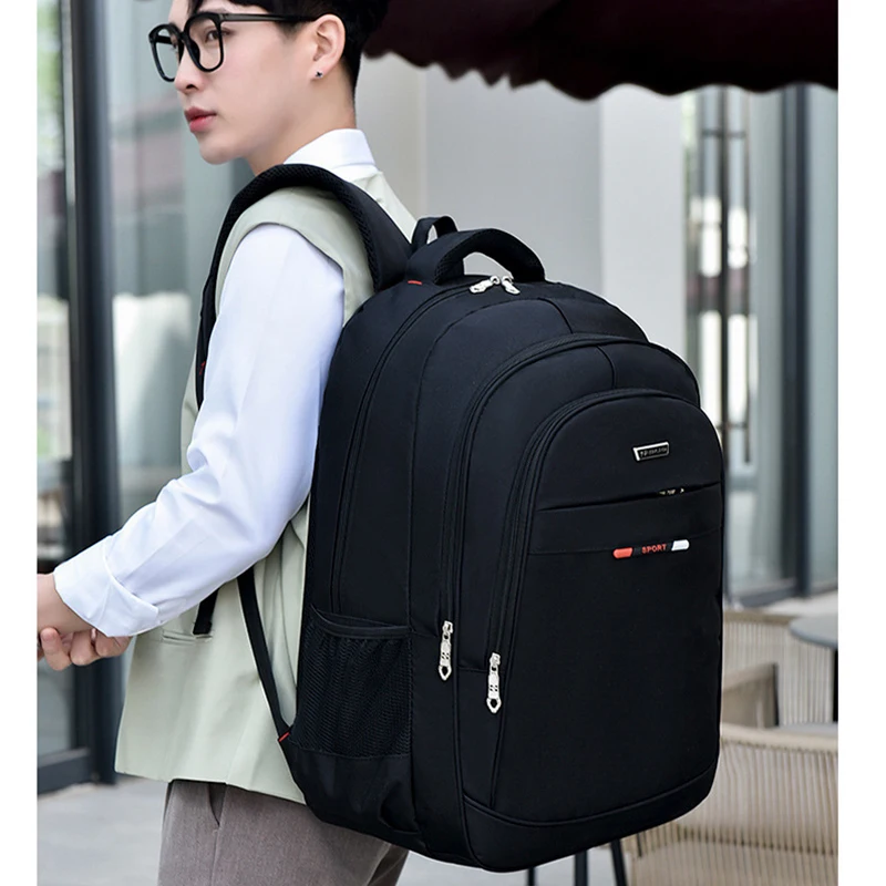 

Рюкзак мужской для студентов и студентов Университета, вместительный нейлоновый Черный Портфель для ноутбука 15,6 дюйма