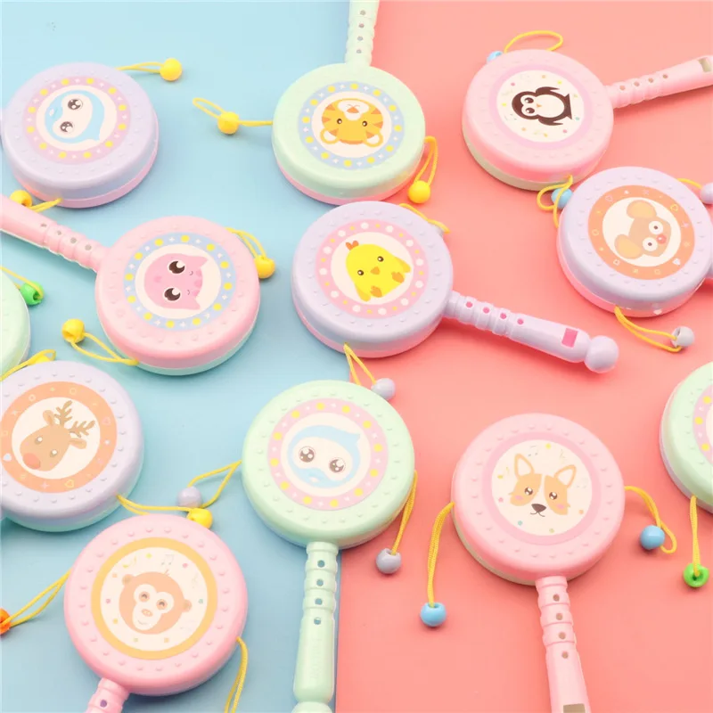 

Rattle Drummer Shake Drum Bell Rotating Drum 0-1 Year Old Newborn Baby Baby Child Toddler Traditional Educational Gift