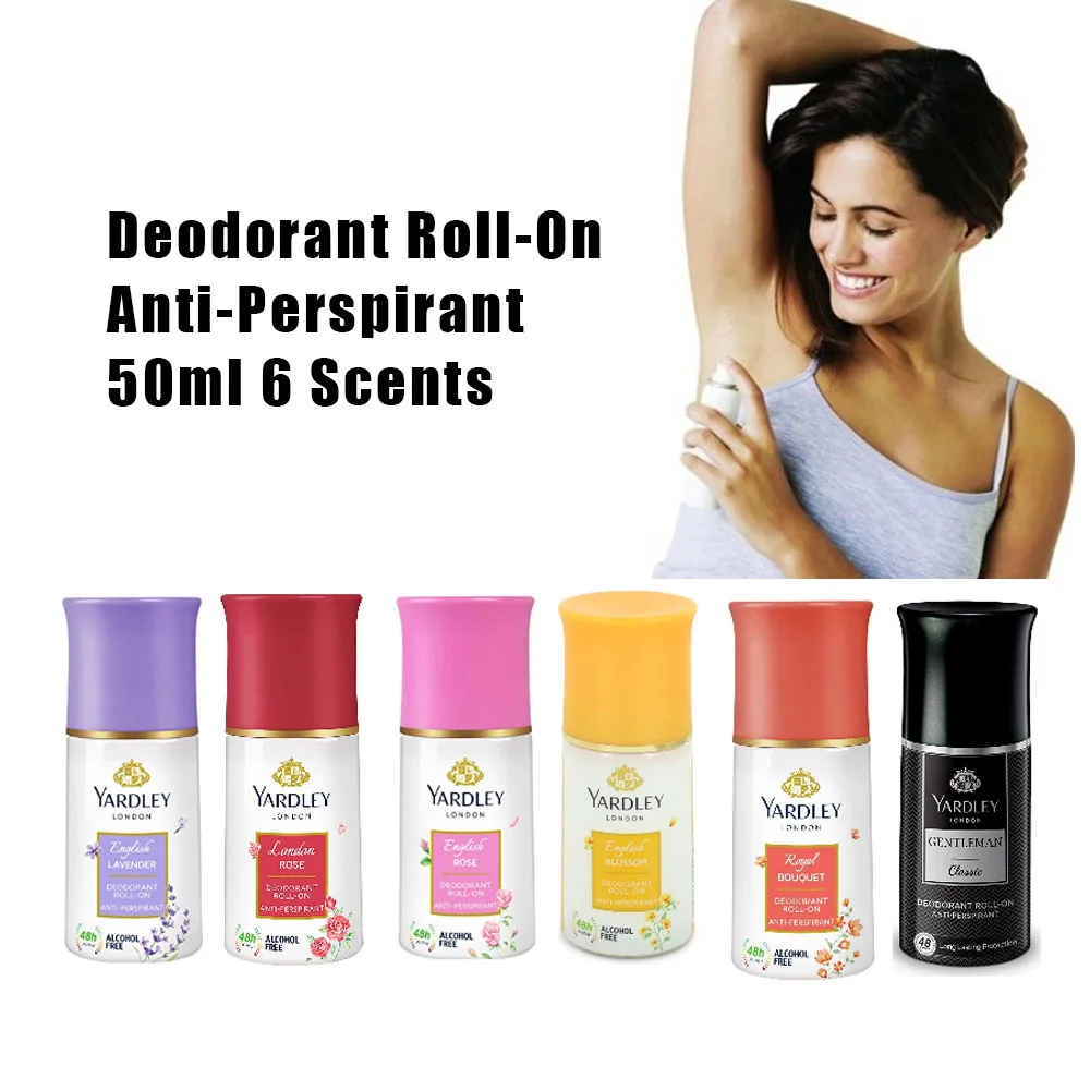 

Yardley Deodorant Roll-On Applicator AntiPerspirant Lavender Rose Reduces Armpit Sweat Long-lasting for Man Women 50ml