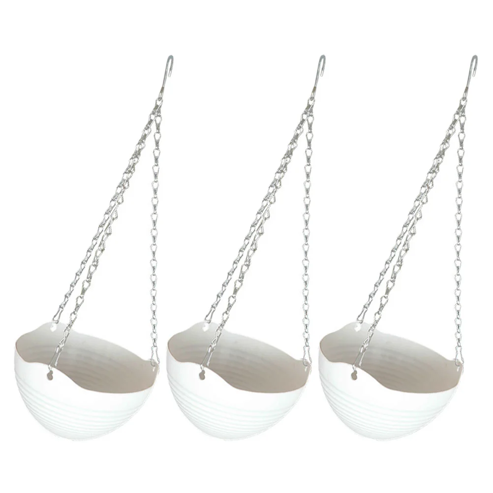 

3 Sets Outdoor Pots Wall Vases White Planter Holder Air Plants Pots Indoor Flower Pot Basket Hanging Pot