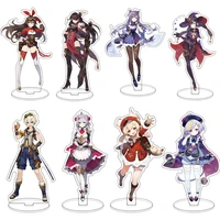 15cm anime genshin impact figure diluc venti klee keqing qiqi acrylic stand model plate desk decor standing sign keychain gifts