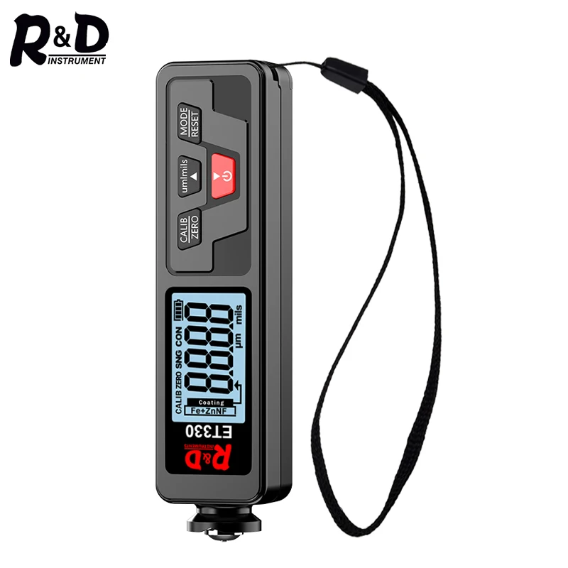 zn Medidor de Espessura da Pintura do Carro Galvaniza Medidor de Espessura do Revestimento do Metal para o Carro 01500um fe & Nfe Medidor do Verificador do Revestimento r & d Et330 Instrumentos de medição de largura