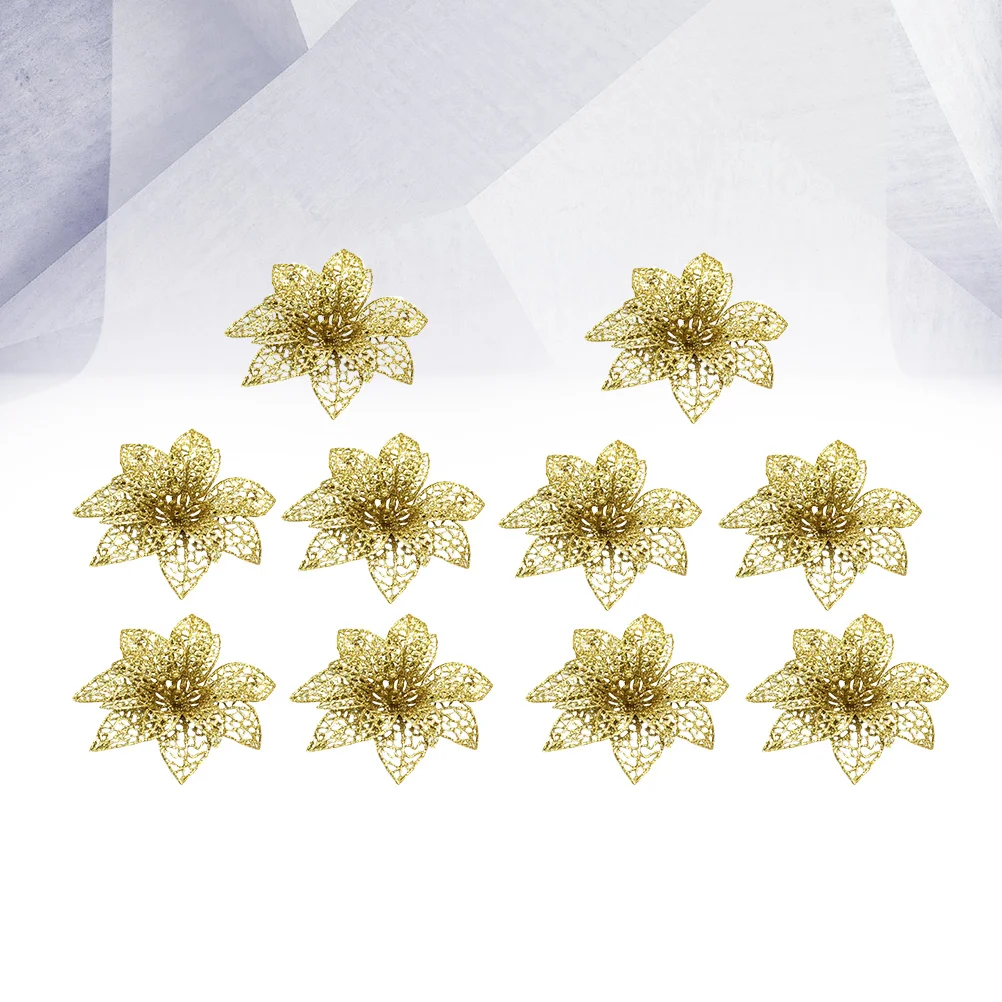 

Christmas Poinsettia Decor Christmas Poinsettia Decorations Wedding Ornament Christmas Tree Glitter Poinsettia Flowers