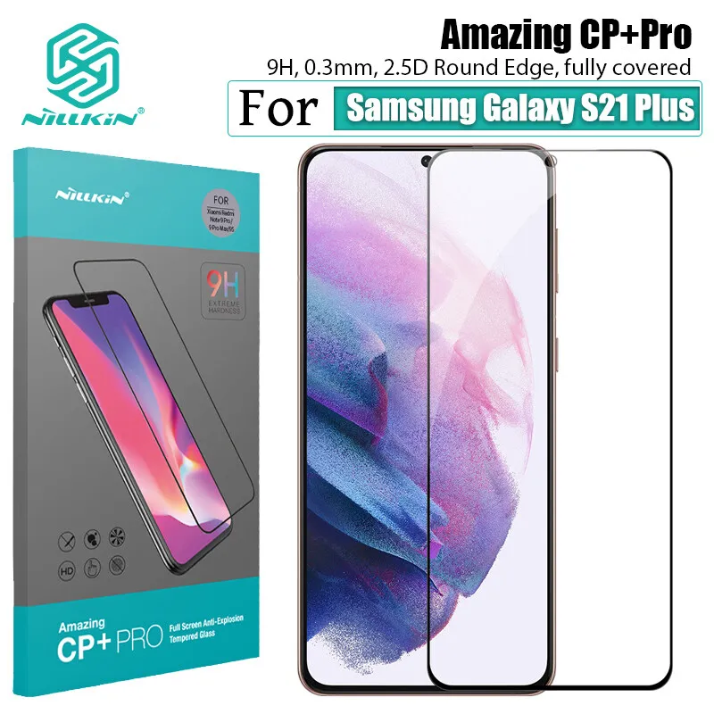 

Закаленное стекло Nillkin 2.5D с полным покрытием для Samsung Galaxy S21 Plus, зеркальные Защитные пленки CP + Pro, Взрывозащищенная защитная пленка