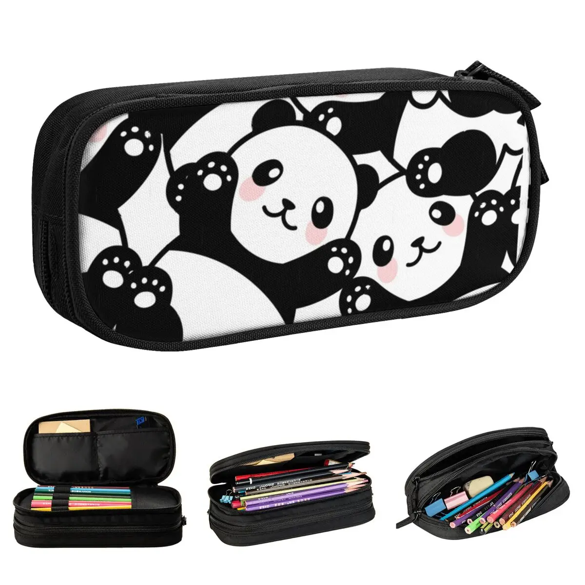 Panda Pencil Case Cartoon Animal Nature Pen Box Bags for Stu