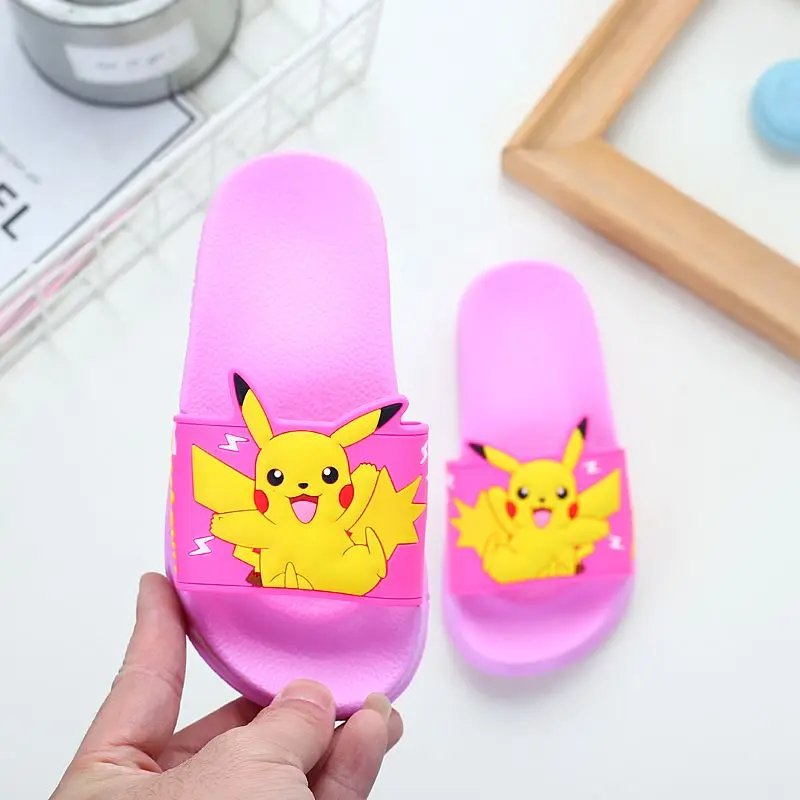 Летние Тапочки Pikachu для детей мужчин и женщин домашняя обувь отдыха Эва
