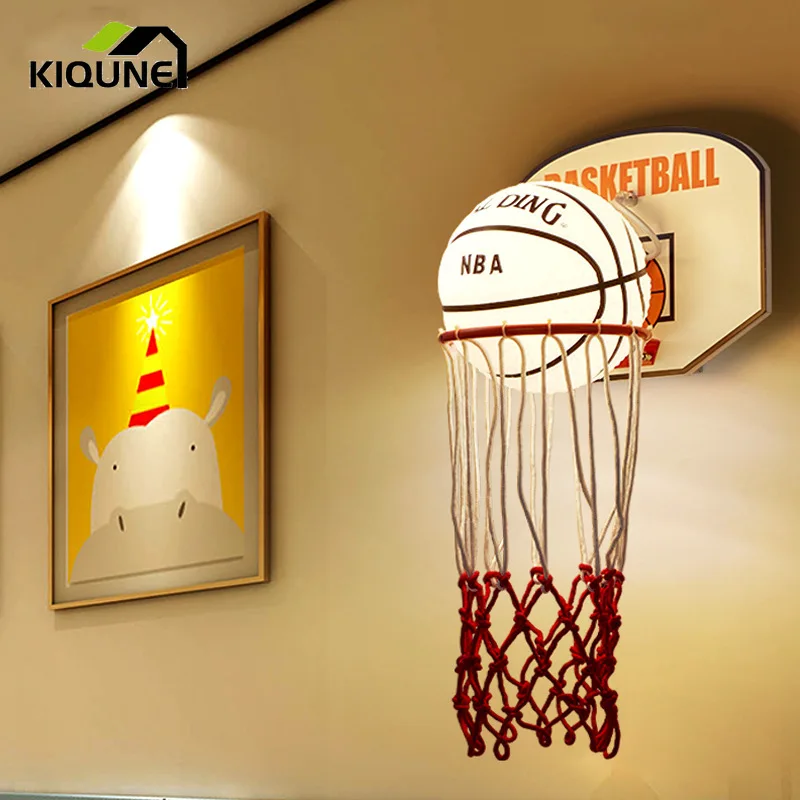 

Современная креативная настенная лампа в виде баскетбола, светодиодсветодиодный прикроватные светильники из АБС-пластика для спальни и ма...