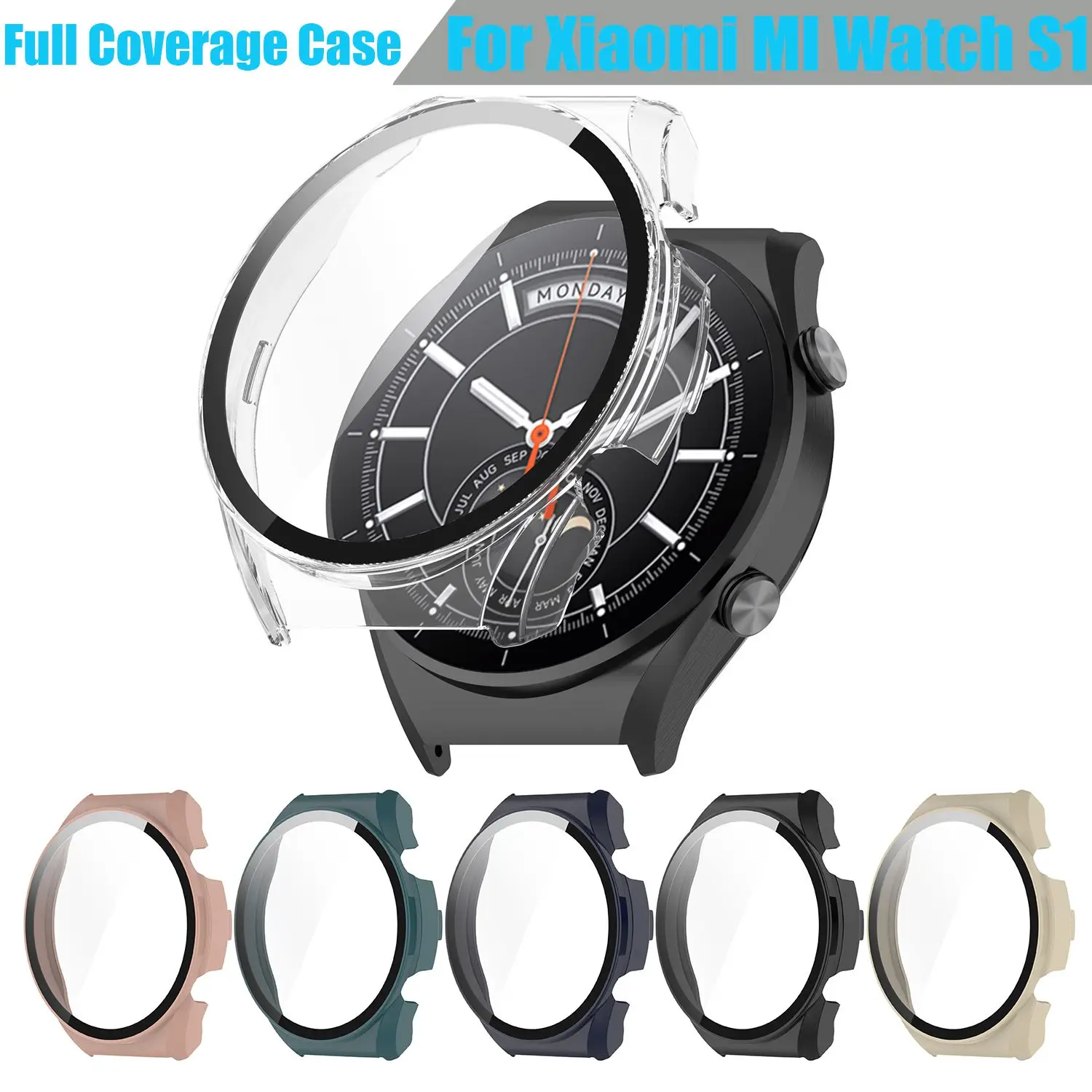 

Жесткий чехол из поликарбоната и защитная пленка для экрана Xiaomi Mi Watch S1, чехлы с защитой от царапин, чехол с закаленным стеклом HD, защитные ак...