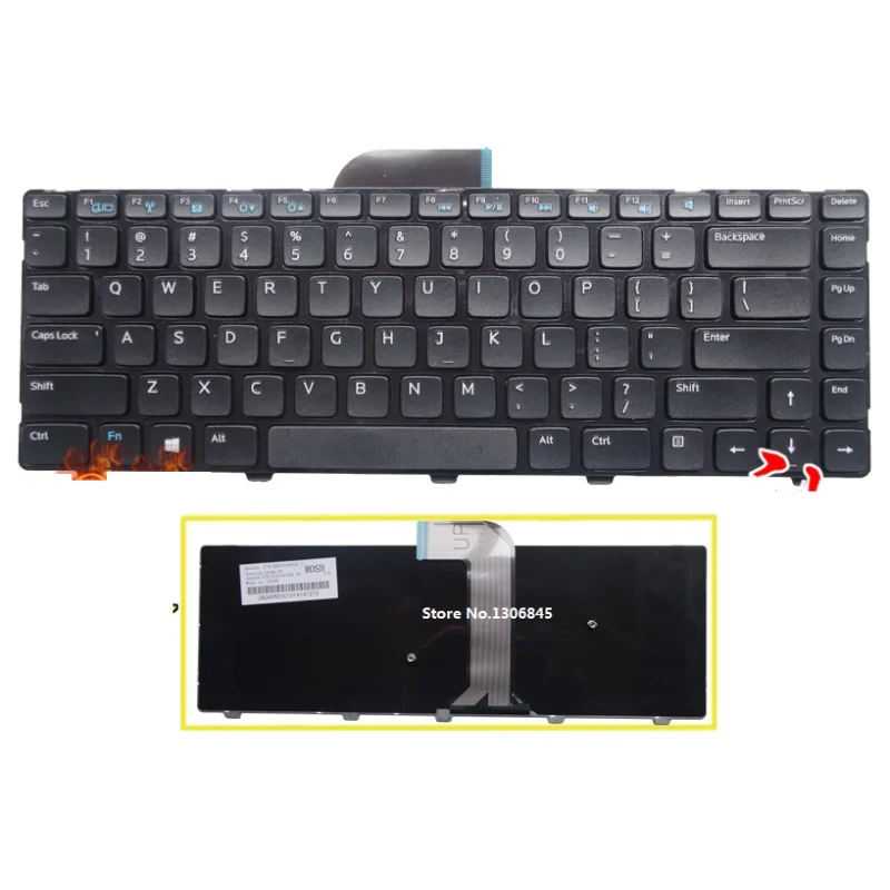 

Новая английская клавиатура для ноутбука Dell Inspiron 14 3421 3437 14R 5421 5437 черная клавиатура