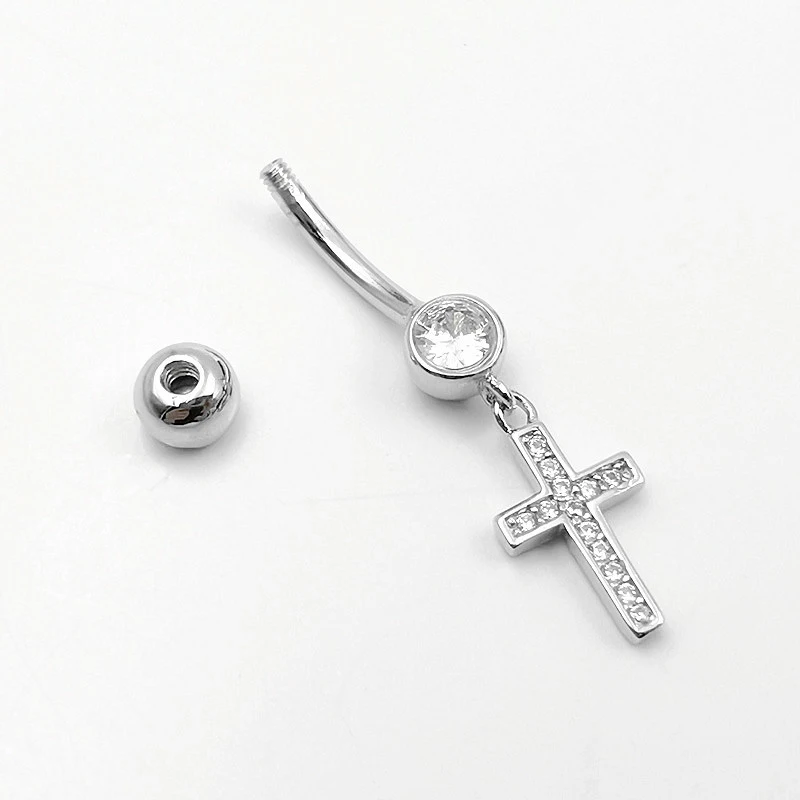 Серебряный пирсинг MIQIAO для пупка с перекрестным плетением Женские Ювелирные