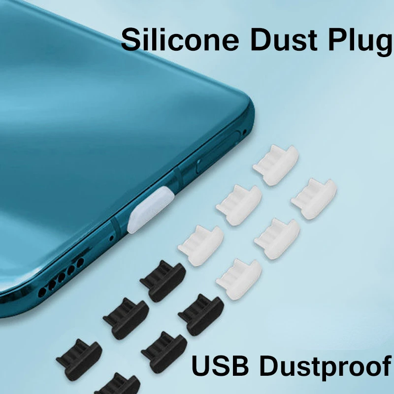 

USB Dust Plug Charger Port Cover Female Jack Interface Universal Silicone Micro-USB Dustproof Tablet PC Notebook Laptop
