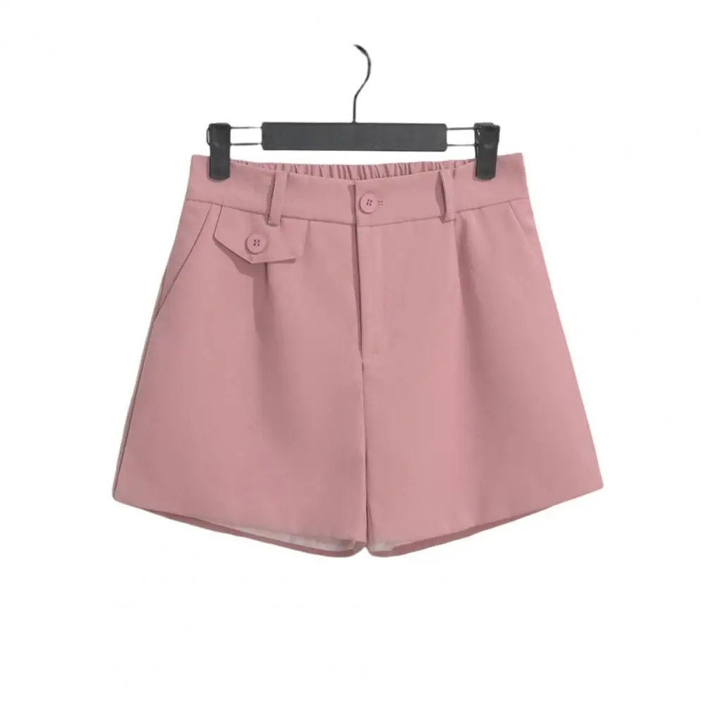 

Шорты женские однотонные на пуговицах, повседневные из мягкой ткани со средней талией, с карманами, короткие штаны, летняя одежда