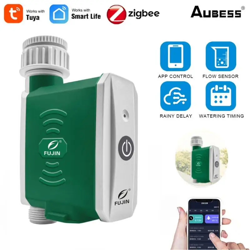 

2022 TUYA ZIGBEE WIFI Garden Watering Timer Smart Sprinkler Drip Irrigation System Built-in Water Flow Recorder Water Controller