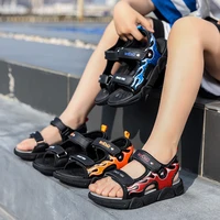 2022 fashion boys sandals children shoes school sports sandals summer new baotou soft bottom slip leather kids sandals for boy