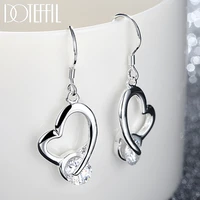 doteffil 925 sterling silver heart aaa zircon earrings for women best gift wedding engagement jewelry