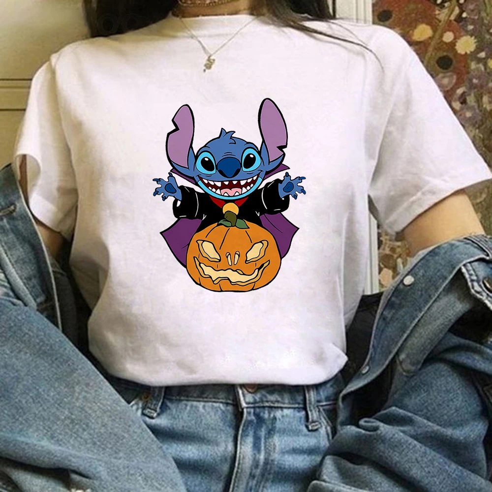 

Disney Kawaii Stich Cosplay Halloween Frauen T-Shirts Harajuku Stil Mode Dropship T Shirts Weibliche Komfortable Oansatz Trend