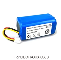 free shipping 100 new original 14 4v 12800mah battery for liectroux c30b robot vacuum cleaner 1pcpack