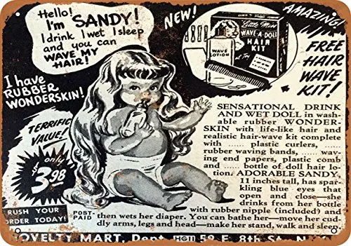 

Metal Sign - 1951 Sandy Doll Drinks Wets Sleeps - Vintage Look Wall Decor for Cafe Bar Pub Home Beer Decoration Crafts