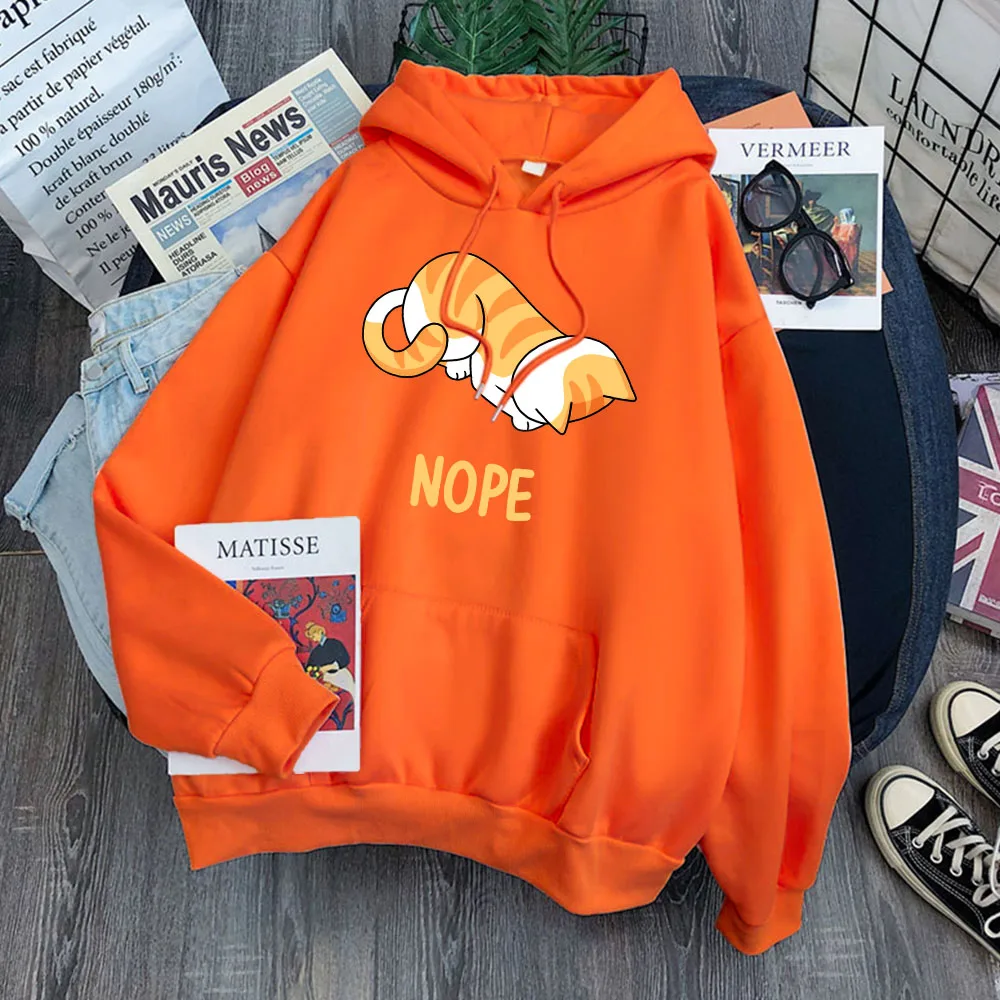 

Толстовка мужская с круглым вырезом, повседневный СВОБОДНЫЙ Модный свитшот с рисунком маленькой оранжевой кошки, с бантом на голову и отказчиком из мультфильма, флисовая кофта