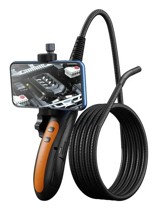 

2MP HD Endoscopic View Camera Inspection Borescope 8mm Steering Endoscope with Soft/Semi Rigid Cable