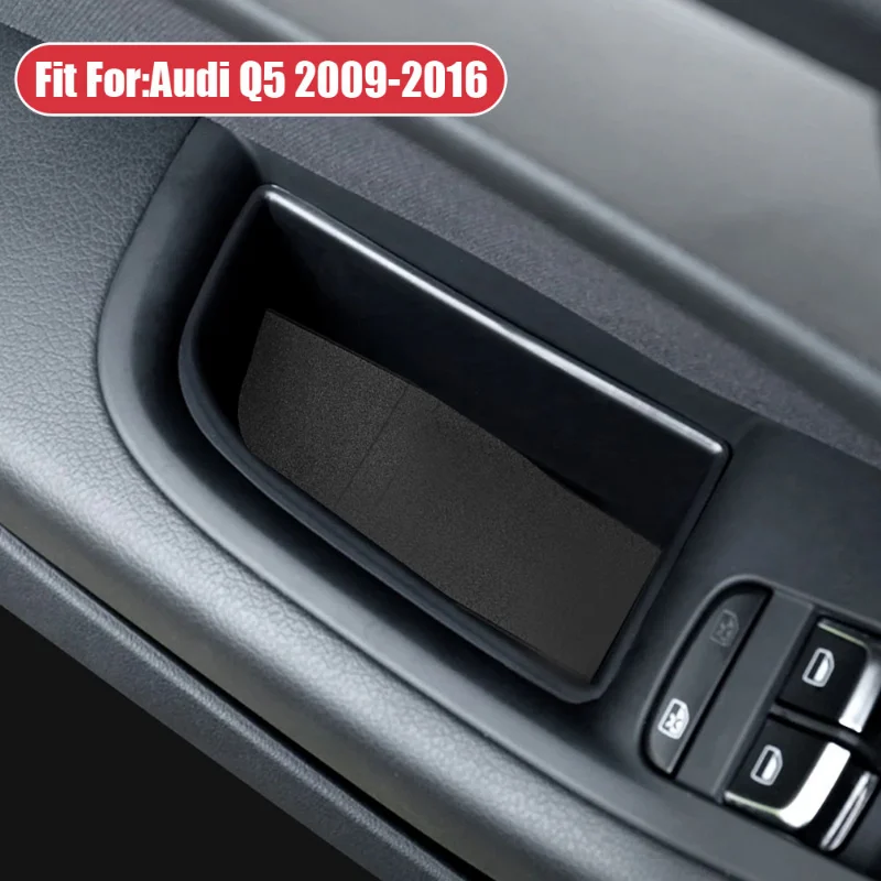 

Подлокотник для дверной ручки автомобиля Audi Q5 2009-2016, коробка для хранения, поддон, держатель, органайзер для подлокотника салона автомобиля, декоративные автомобильные аксессуары