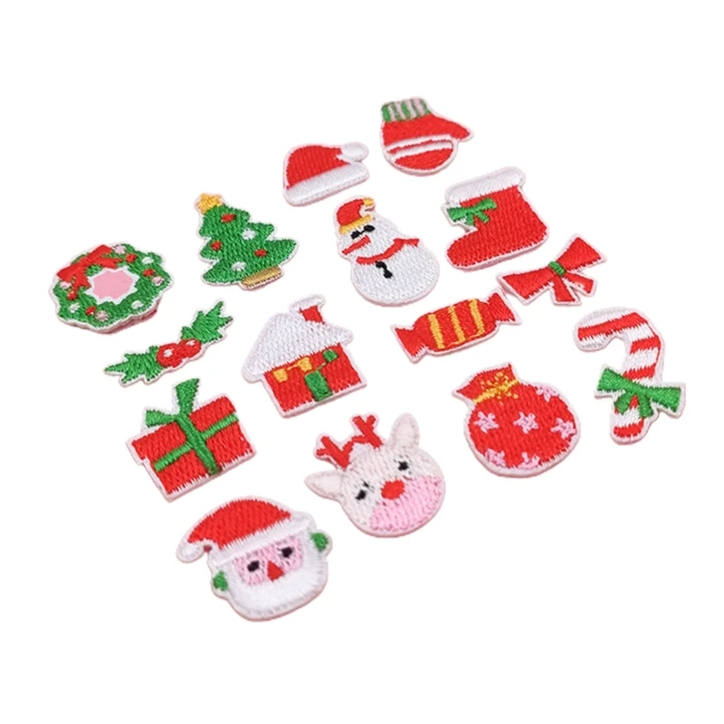 

15Pcs Christmas Iron on Patches Embroidered Sew Applique Repair Patch for Craft, Clothing, Decoration DIY Christmas Gift
