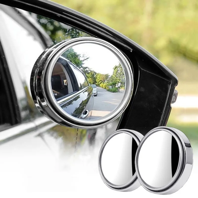 

New 2 Pcs Car Suction Cup Mount Auxiliary Rearview Mirror 360 Degree Rotating Wide-angle Round Frame Blind Spot Mirror