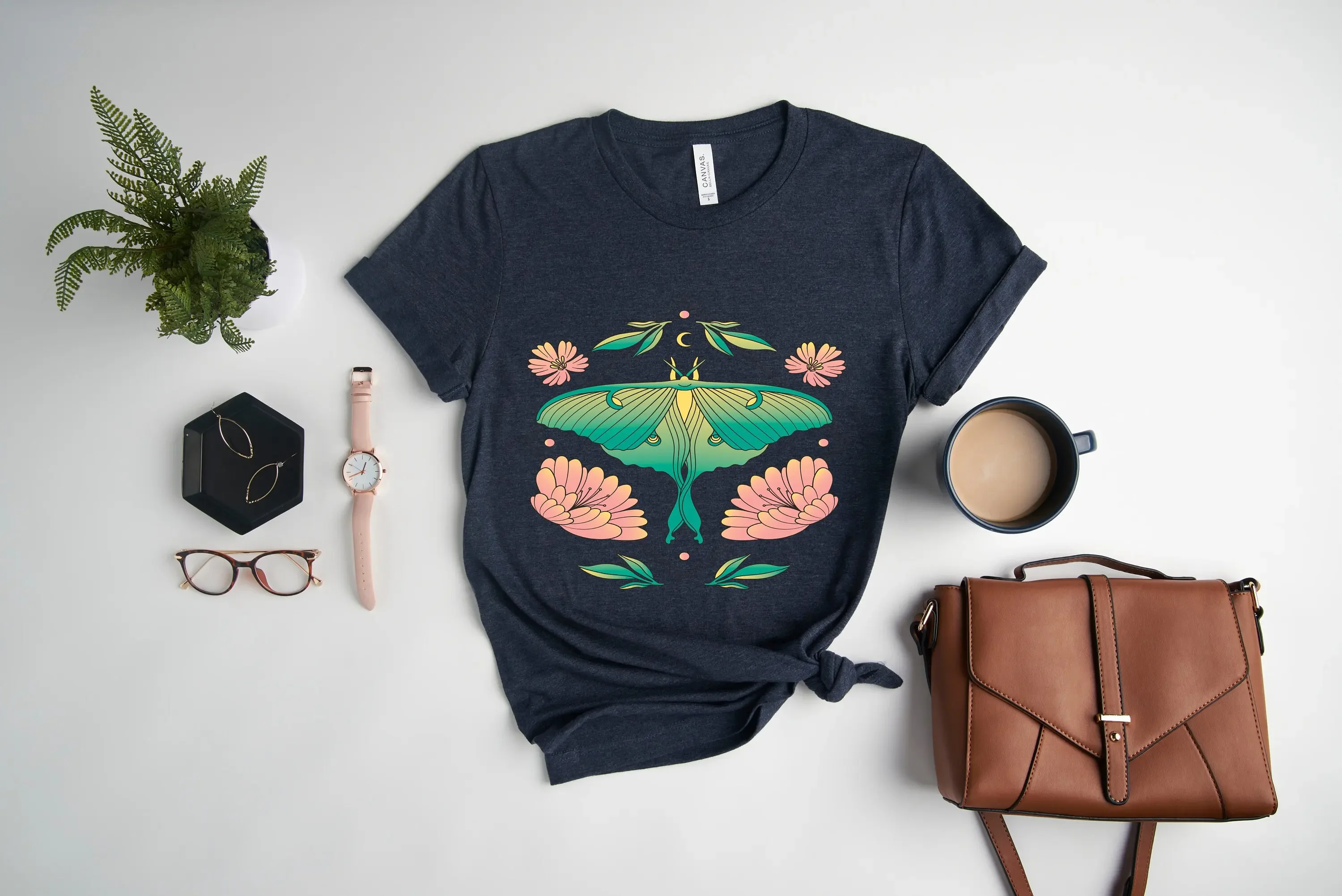 Футболка Luna Moth And Protea Flower Seafoam Moths Lover