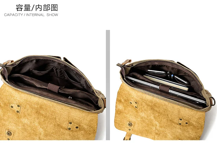 Business vintage high quality canvas genuine leather briefcase designer luxury office messenger ba outdoor travel laptop handbag