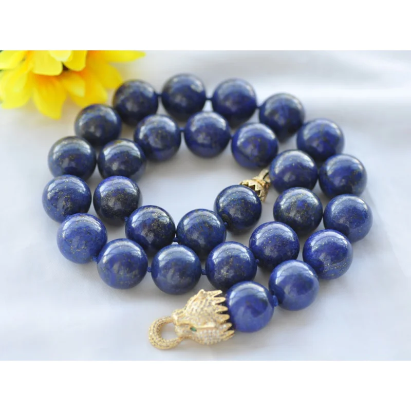 

Collier de perles lapis-lazuli bleu naturel, rond, Z10178 25 "20mm, CZ