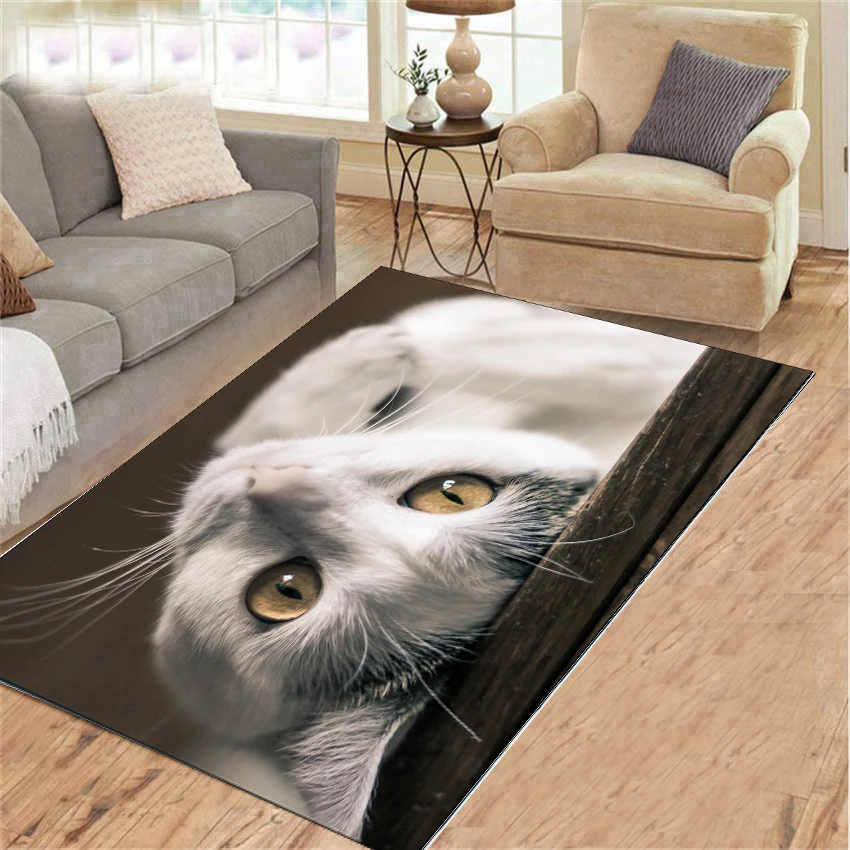

Cat alfombra Cute Cat Carpet in the living room Floor Mat Bedroom Carpet Non-slip Kitchen Bathroom Door rug for livingroom