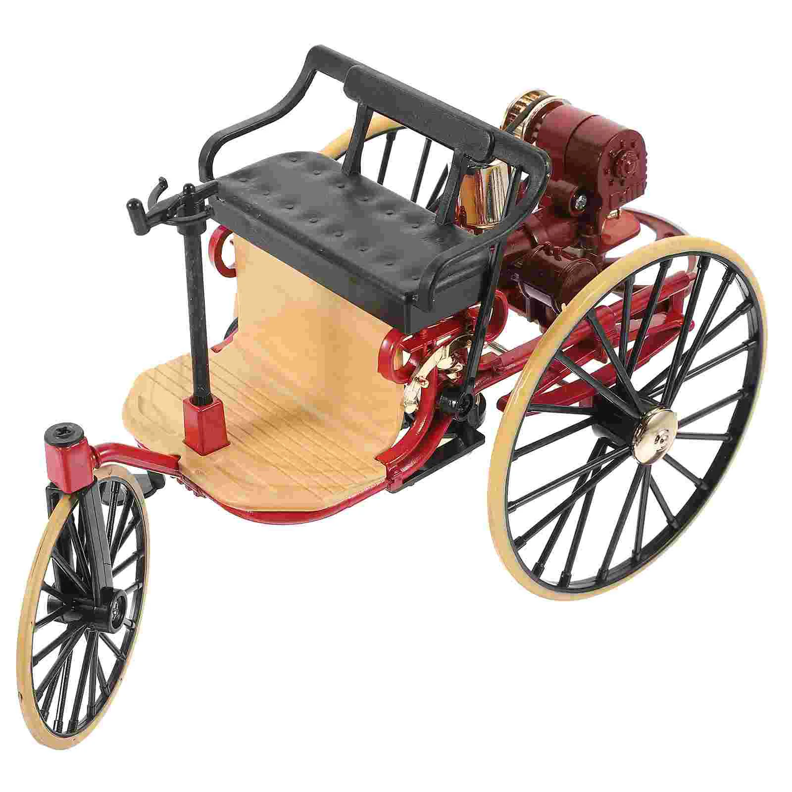 

Vintage Car Model Desktop Decor Home Supplies Creative Practical Tricycle Decor Sculptures Adornment Alloy Office Automobile