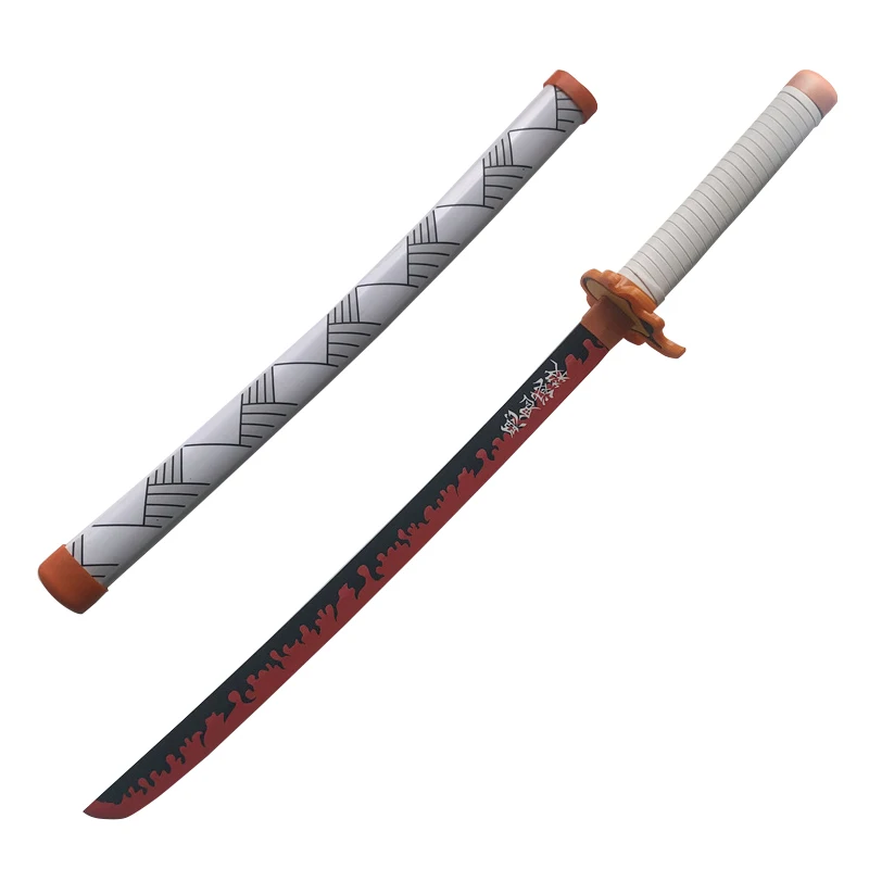 Оружие для убийцы демонов Rengoku Kyoujurou 1:1 огненный белый Sowrd Kimetsu no Yaiba Косплей ниндзя