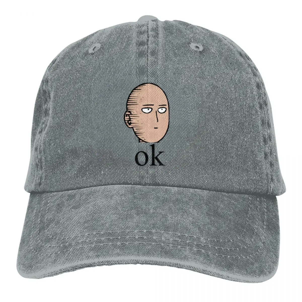 

One Punch Man OK Merch Unisex Baseball Cap Anime Distressed Cotton Hats Cap Vintage Outdoor Workouts Snapback Hat