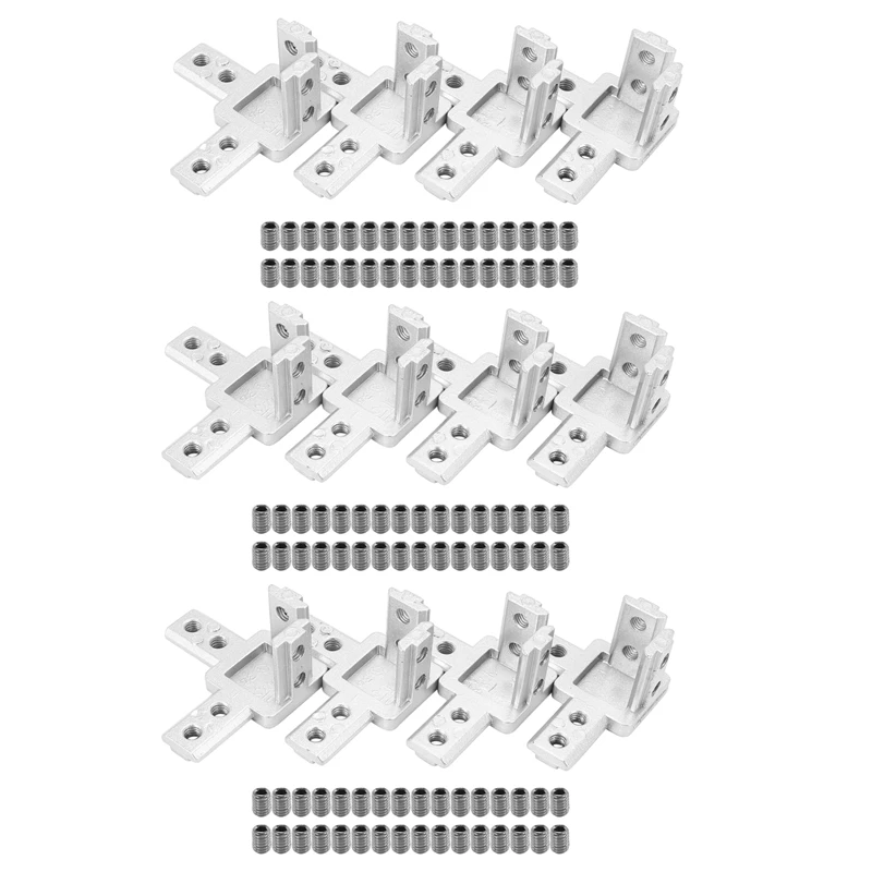 

LJL-12-Pack 3030 3-сторонний концевой угловой кронштейн с винтами для стандартного 8 мм Т-образного профиля из алюминия
