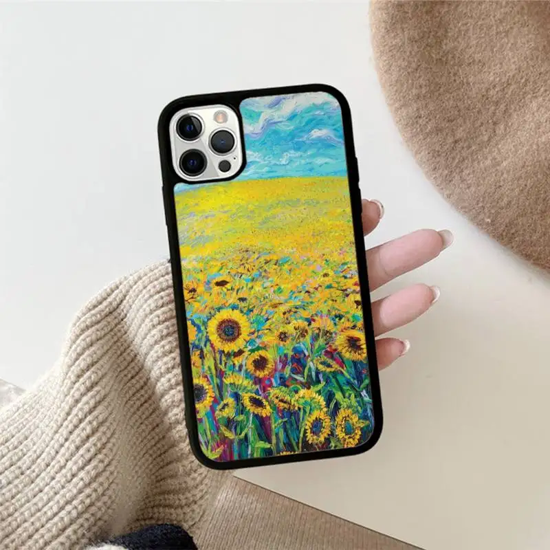 Van Gogh Oil Painting Phone Case Silicone PC+TPU Case for iPhone 11 12 13 Pro Max 8 7 6 Plus X SE XR Hard Fundas