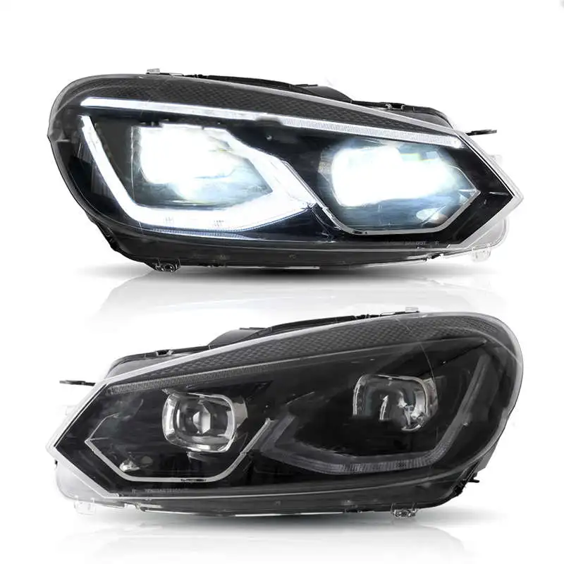 Светодиодные фары в сборе для Volkswagen GOLF 6 MK6 2010-2014 DRL дневные ходовые огни стример