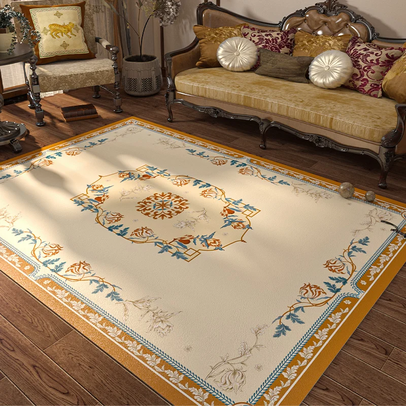 

Luxury Living Room Carpet American Persian Style Bedroom Bedside Floor Mat Large Area Bathroom Kitchen Non-Slip Coffee Table Rug