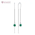 Женские серьги 2021 тренд длинные из родированного серебра 925 пробы с агатами