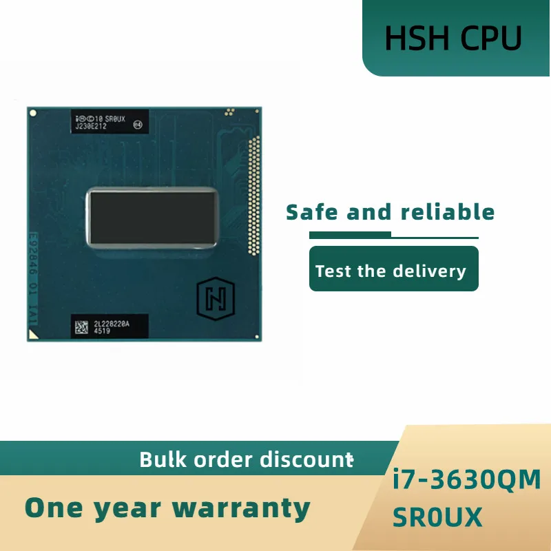 

Intel Core i7-3630QM i7 3630QM SR0UX 2.4 GHz Used Quad-Core Eight-Thread CPU Processor 6M 45W Socket G2 / rPGA988B