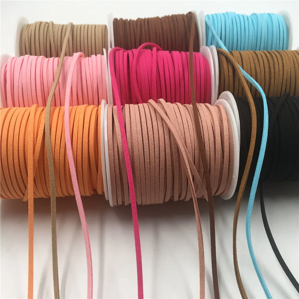 Плетеный кожаный ремень из искусственной замши, плоский, 2,6 мм, 5 ярдов, 33 цвета, корейский, вельветовый, кожаный, для самостоятельного изготовления ювелирных изделий браслет ручной работы Плетеный кожаный ремень из искусственной замши, плоский, 2,6 мм, 5 ярдов, 33 цвета, корейский, вельветовый, кожаный, для самостоятельного изготовления ювелирных изделий браслет ручной работы
